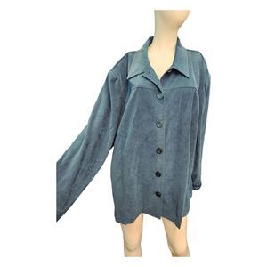 Dress Barn Teal Blue Faux Suede Blazer 3X NEW TAGS